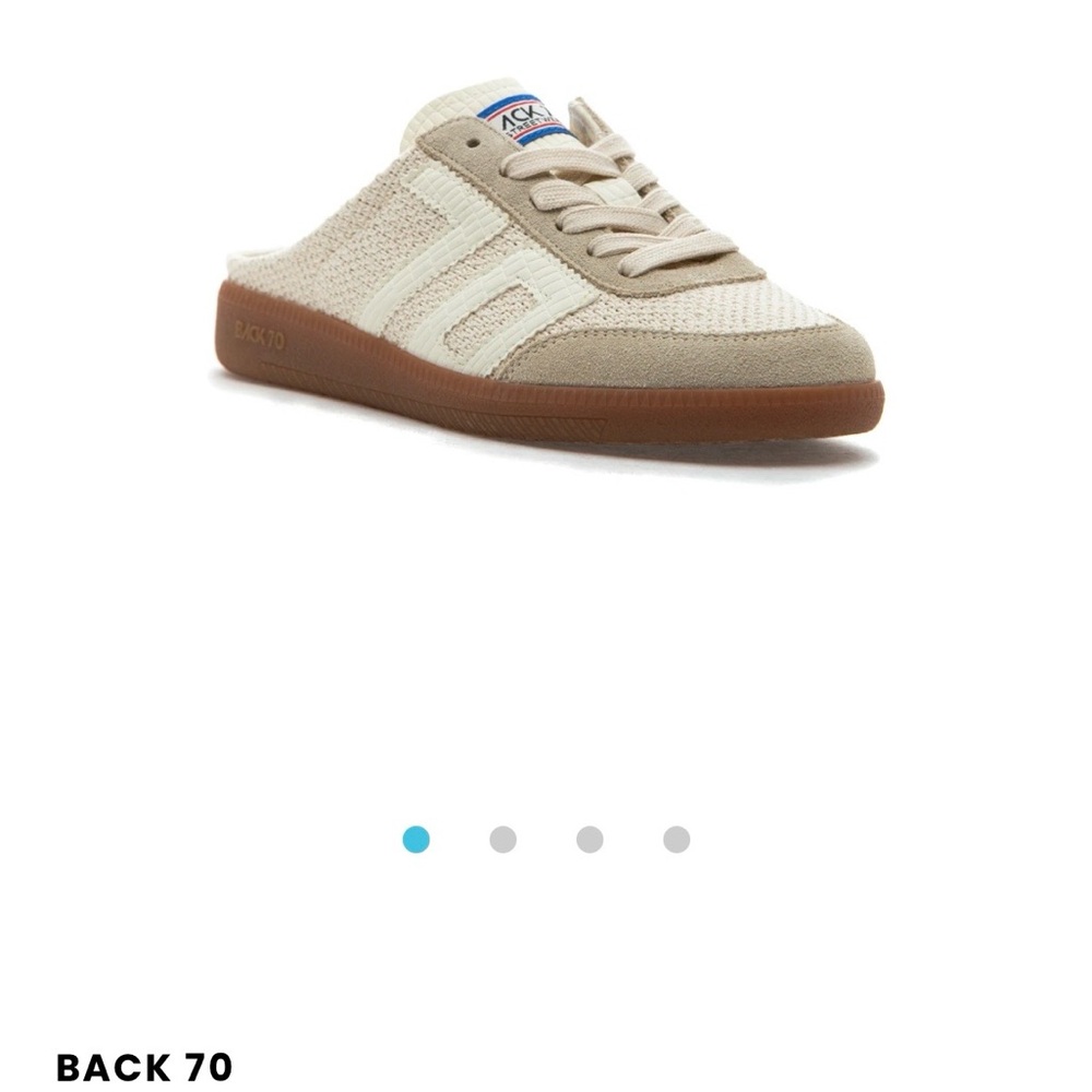 Back 70 Slip-On Knit Sneaker Mule in Beige
